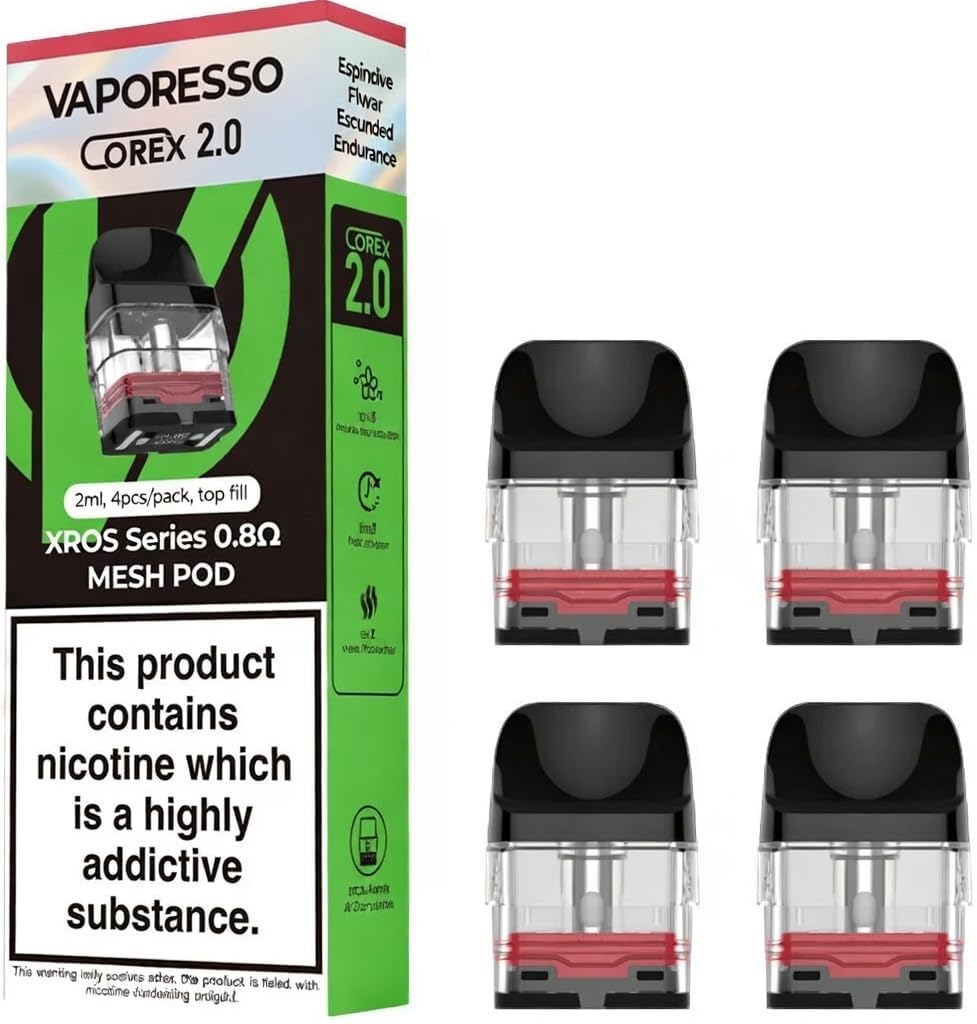Pods Vaporesso XROS COREX 2.0 (Pack 4) — Recambios XROS 3, 4, Mini y Pro
