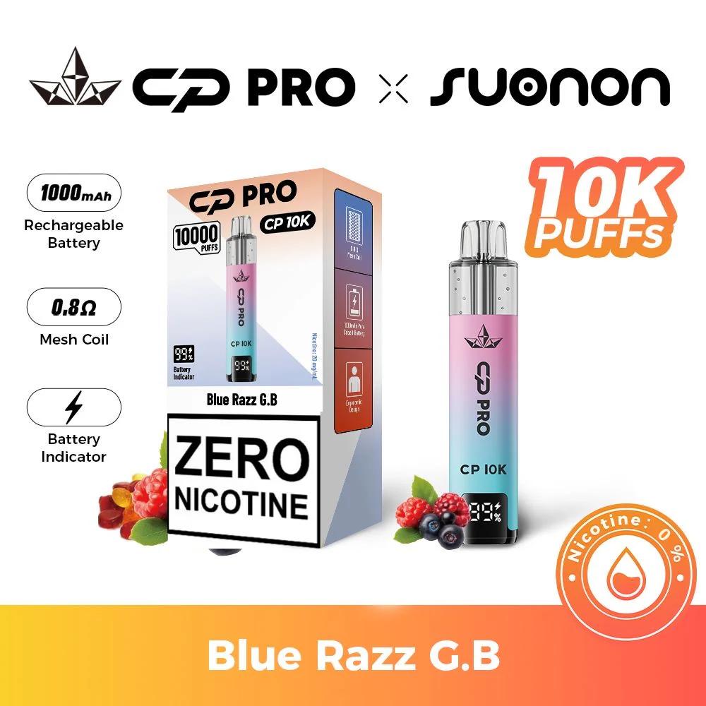 Vaper Recargable Sin Nicotina Blue Razz GB Crystal Pro CP10K