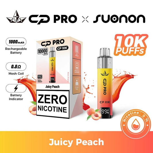 Vaper Recargable Sin Nicotina Juicy Peach Crystal Pro CP10K