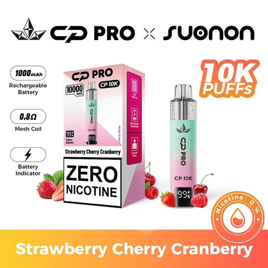 Vaper Recargable Sin Nicotina Strawberry Cherry Cranberry Crystal Pro CP10K