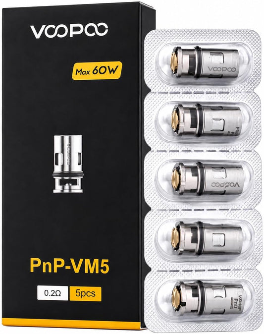 Resistencias VOOPOO PnP VM5 0.2 Ω (Pack 5) — 40-60 W Sub-Ohm